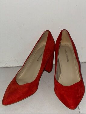 Marc Fisher Red Suede Pointed Toe Pump